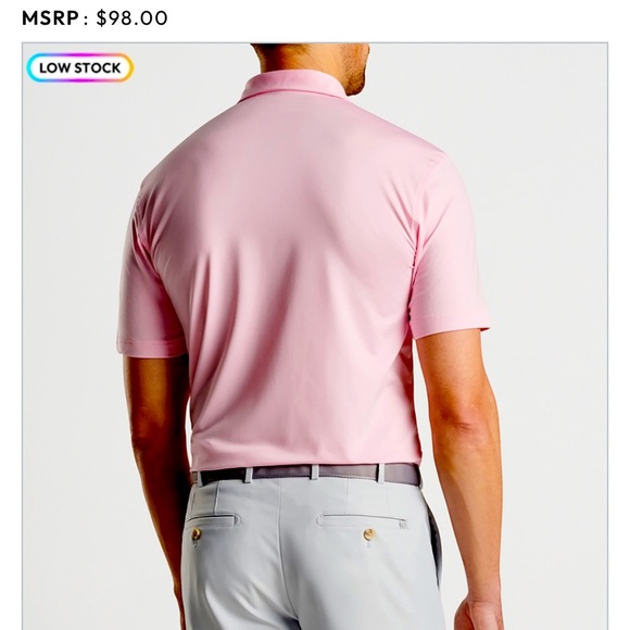 Peter Millar Summer Comfort Palmer Pink Golf Polo Pelican Country Club Large $98 - Picture 2 of 9